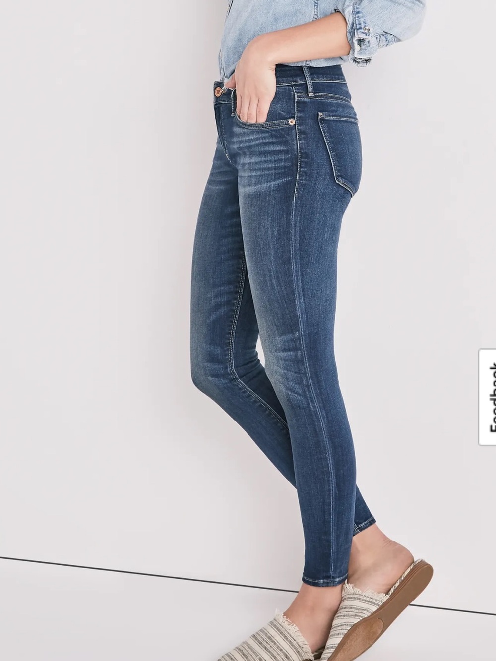 Lucky Brand Stella Skinny Ankle Premium Denim Jeans, Orta Milled. Size 0/25
